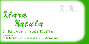 klara matula business card